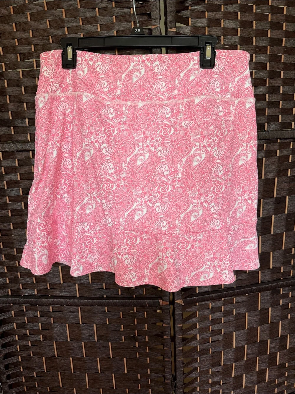 Women's Pink Paisley Skort with A-Line Silhouette